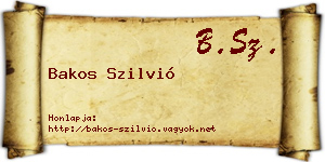 Bakos Szilvió névjegykártya